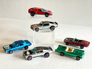lot 11HW image: Lot of 6 Vintage Redline Hot Wheels Cars Assorted Models including Vintage Redline Hot Wheels Boss Hoss