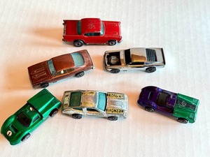 lot 15H image: Set of 6 Vintage Redline Hot Wheels Cars including Custom Barracuda, Chevy Monza, Boss Hoss, Ford J Car