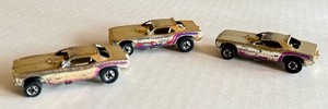 lot 32HW image: Lot of 3 Vintage Hot Wheels Redlines Gold Hemi Hauler Top Eliminator Cars