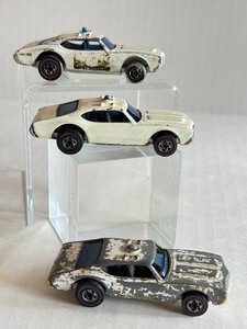 lot 35HW image: Lot of 3 Vintage Hot Wheels Redlines Police Cruiser Cars