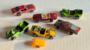 lot 37HW image: Assorted Vintage Redline Hot Wheels Lot - Custom Firebird, Barracuda, Ice T (3), Chiefs Special