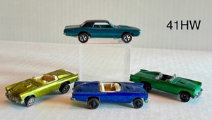 lot 41HW image: Set of 4 Vintage Redline Hot Wheels 57 T-Bird Diecast Cars