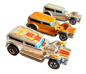 lot 44HW image: Set of 3 Vintage Hot Wheels Redlines Prowler Diecast Cars