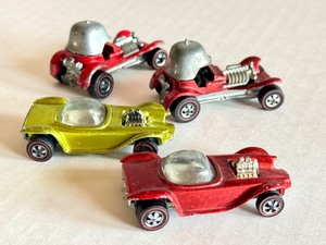 lot 49HW image: Set of 4 Vintage Hot Wheels Redlines 2 Red Baron and 2 Beatnik Bandit Cars