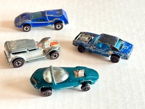 lot 71HW image: Set of 4 Vintage Redline Hot Wheels Cars Including Silhouette, Custom Camaro, Prowler, and Buzz Off
