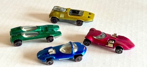 lot 76HW image: Set of 4 Vintage Redline Hot Wheels Cars Assorted Models 1968-1973