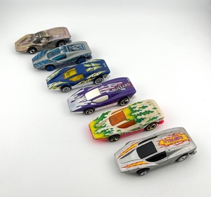 lot 4N image: Collection of 6 Hot Wheels Silver Bullet Die-Cast Cars Assorted Designs