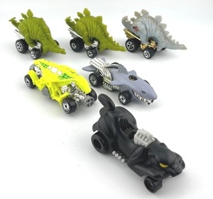 lot 10N image: Set of 6 1990s Hot Wheels Animal Theme Diecast Cars including Hot Wheels Stegosaurus