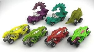 lot 11N image: Lot of 7 1990s Animal Themed Hot Wheels Cars including Hot Wheels Rodzilla and Hot Wheels Double Demon