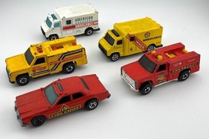lot 15N image: Set of 5 Vintage Hot Wheels Emergency Vehicles