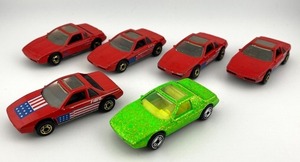 lot 29N image: Lot of 6 Hot Wheels 1984 Pontiac Fiero Diecast Cars