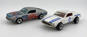 lot 49N image: Pair of Hot Wheels Mustang Diecast Cars - Custom Designs