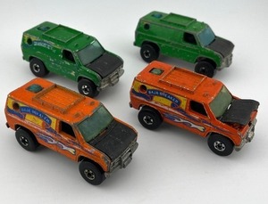 lot 56N image: Set of 4 Vintage 1970s Hot Wheels Baja Breaker Diecast Vans