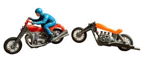 lot 69C image: Vintage Hot Wheels Rrrumblers Road Hog with Extra Motorcycle for Parts or Repair