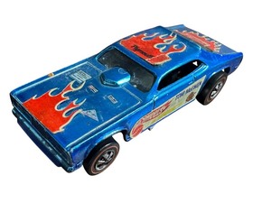 lot 95HW image: Vintage Hot Wheels Redline Mongoose Funny Car Tom McEwen Blue