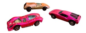 lot 99 image: Set of 3 Vintage Hot Wheels Redlines Cars - AMX2, Porsche 917, Tri-Baby