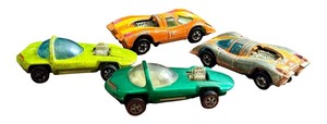 lot 106 image: Lot of 4 Vintage Hot Wheels Red Line Cars - 2 Silhouette and 2 P-917