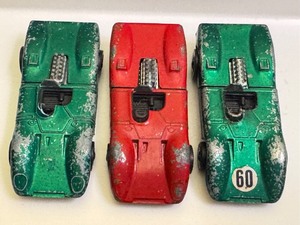 lot 137 image: Lot of 3 Vintage 1969 Hot Wheels Redline Ferrari 312P Diecast Cars