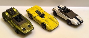 lot 156A image: Set of 3 Vintage Red Line Hot Wheels Cars Jack Rabbit Special, Peepin Bomb, and Ferrari 312P