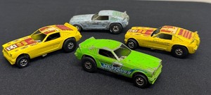 lot 160 image: Set of 4 Vintage Hot Wheels Show Hoss II Diecast Cars, Varying Wear