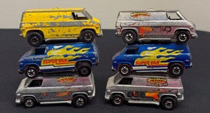 lot 167 image: Set of 6 Vintage Hot Wheels Super Vans including Vintager Hot Wheels Paramedic Van