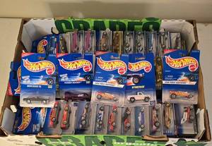 lot 17K image: LR - Collection of Nearly 100 Hot Wheels Die-Cast Cars in Original Packaging