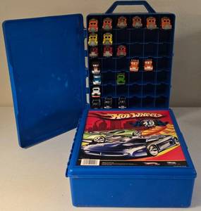 lot 19K image: LR - Hot Wheels 48-Car Carrying Case with 20 Peterbilt Tanker Trucks and 1 Empty 48-Car Case