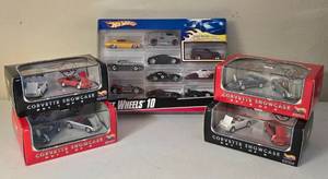 lot 21K image: LR - Hot Wheels 10-Car Gift Pack and Corvette Showcase Sets New in Boxes