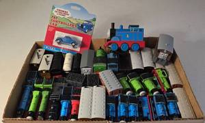 lot 25K image: LR - Thomas the Tank Engine & Friends Diecast Train Collection with Fat Controllers Car by Ertl