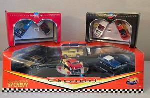 lot 39K image: LR - Hot Wheels Collector Corvette Showcase and 1957 Chevy 40th Anniversary Sets in Original Packaging