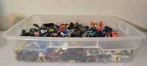 lot 45K image: LR - Bin of Loose Used Hot Wheels Die-Cast Cars