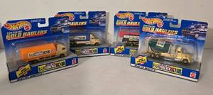 lot 56K image: LR - Set of 5 Hot Wheels 24K Plated Gold Haulers Toys R Us 50th Anniversary Collectibles