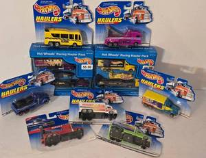 lot 59K image: LR - Hot Wheels Haulers Die-Cast Vehicle Collection - 9 Factory-Sealed Packs