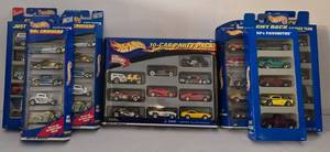 lot 60K image: LR - Hot Wheels Gift Sets Collection Including 50s Cruisers, Race Team, 10-Car Party Pack, and More