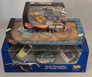 lot 65K image: LR - Hot Wheels Die-Cast Collector Sets - Chevy Cool Classics, Pony Wars, Four Decades of Pony Power