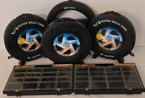lot 98K image: LR - Hot Wheels Super Rally Tire Cases and Showcase Display Storage Set