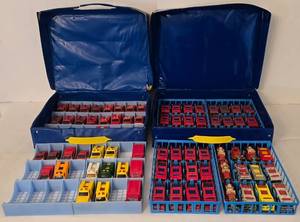 lot 100K image: LR - Collection of Die-Cast Toy Cars in 48-Car Carrying Cases