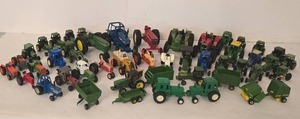 lot 102K image: DR - Collection of Diecast Toy Tractors and Farm Implements