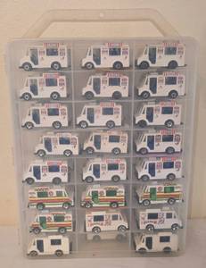 lot 126K image: DR - Collection of 24 Ice Cream Truck Diecast Cars with 2-Sided Carrying Case
