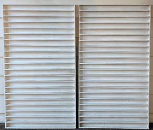 lot 144K image: K - Pair of Maltese Shelved Hot Wheels Display Shelves 25.5 x 45.5 Inches