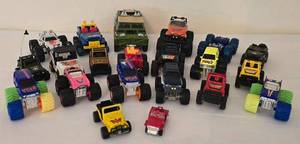 lot 156K image: K - Collection of 18 Assorted Toy Monster Trucks and Off-Road Vehicles