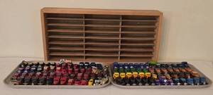 lot 162K image: K - Collection of Hot Wheels Buses and Vehicles with Wooden Display Cabinet