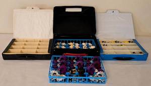 lot 166K image: K - Lot of 3 Carrying Cases with Plasforest Cars and Trucks Collection