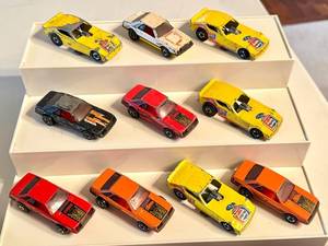 lot 173 image: Lot of 9 Vintage Hot Wheels Diecast Cars - Turbo Mustang, Pepsi Challenger, Turbo Mustang SVO