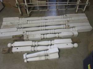 lot 98 image: (FD) 8 Assorted Vintage Porch Posts...