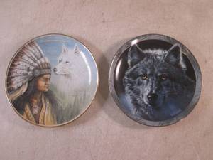 lot 135 image: (CNTR) 2 Native American  Wolf Col...