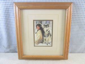 lot 141 image: (A-4) Framed Native American Lady ...