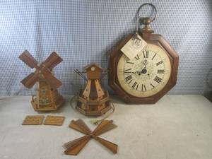 lot 181 image: (EC1) 2 Vintage Wood Musical Windmi...