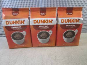 lot 251 image: (B-3) 3 Bags of Dunkin Hazelnut Gr...