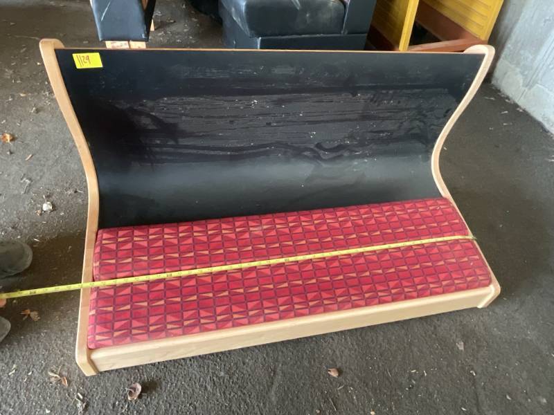 lot 1129 image: Red pattern and Black Medium Booth Without stand 44 14 L x 22 H